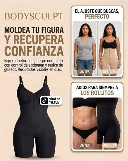 BODY MOLDEADOR CON CONTROL DE ABDOMEN Y LEVANTADOR DE GLÚTEOS SIN COSTURAS