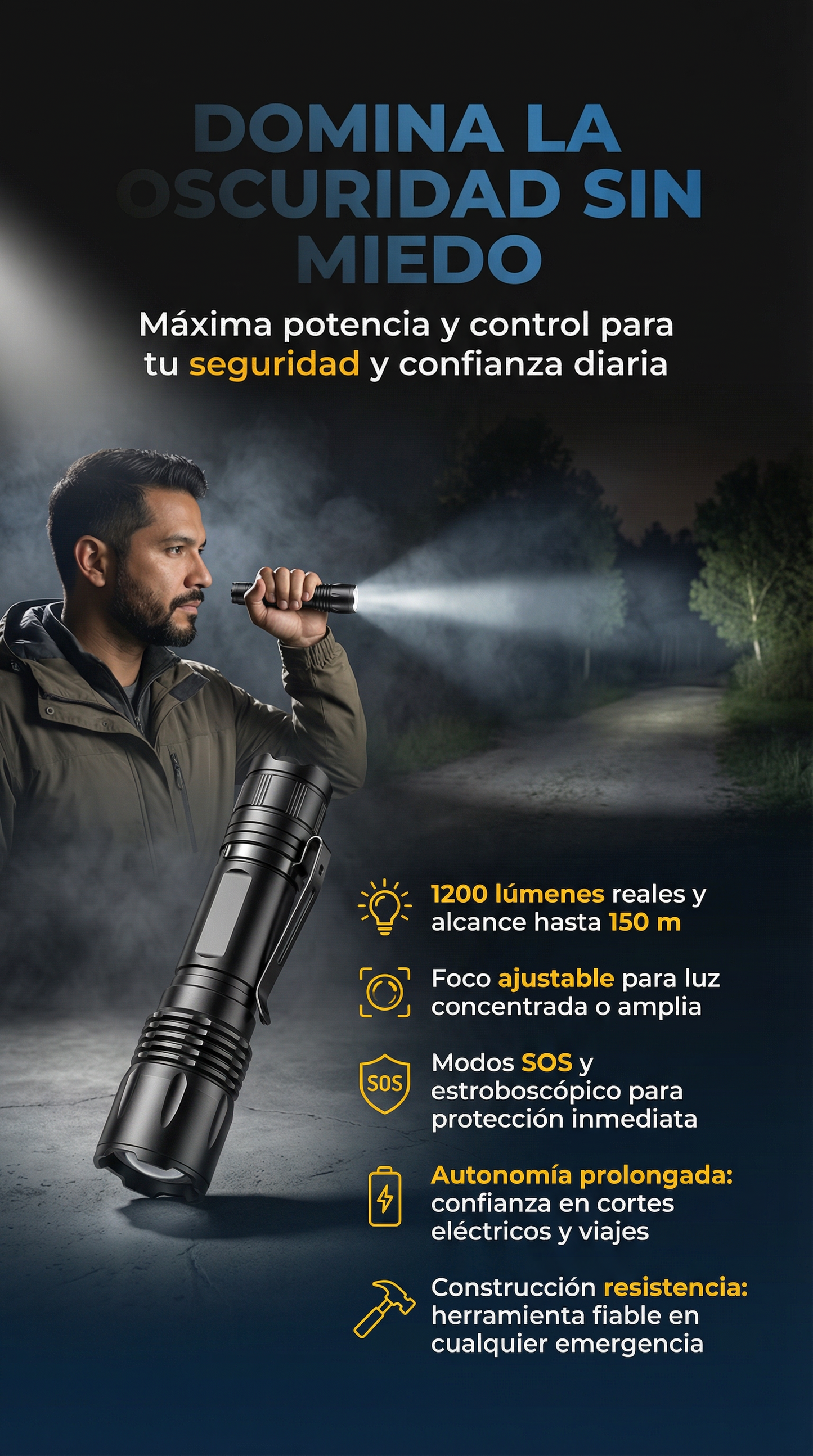 Linterna Táctica - De oscuridad a Control Total