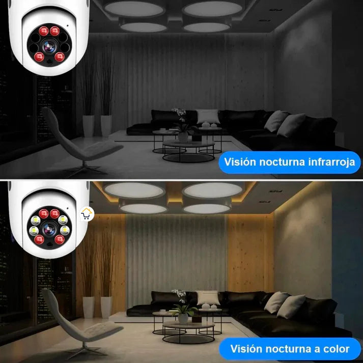 Cámara de Bombillo 360° – Seguridad Inteligente para tu Hogar