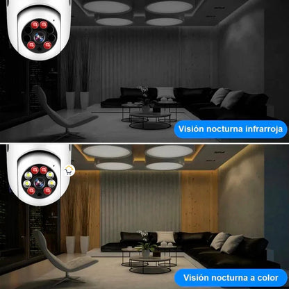 Cámara de Bombillo 360° – Seguridad Inteligente para tu Hogar