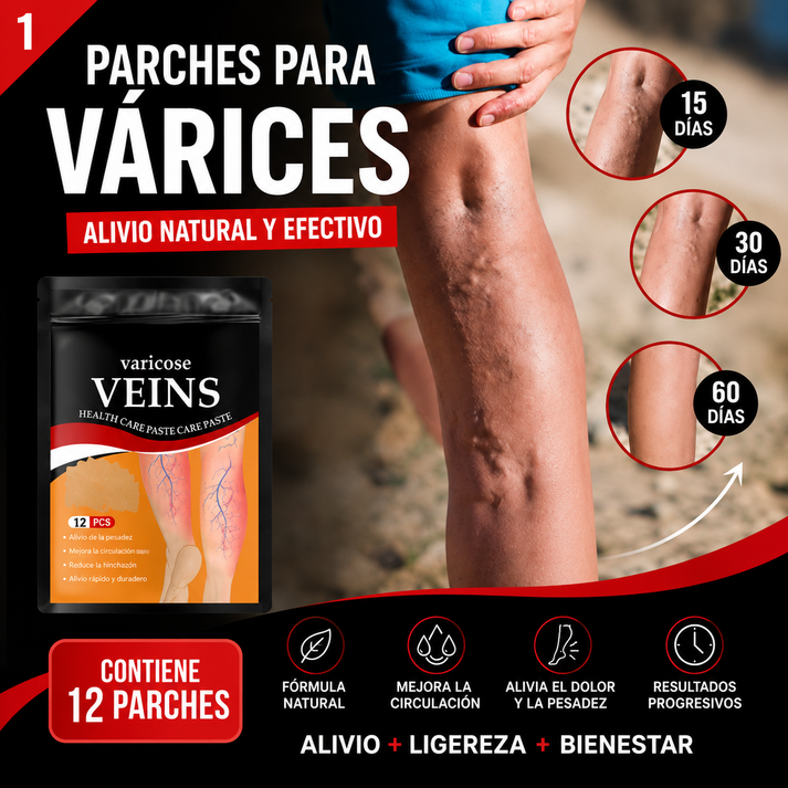 Parches Varices™ Alivio Diario, Sensación de Ligereza y Bienestar Desde la Primera Aplicación