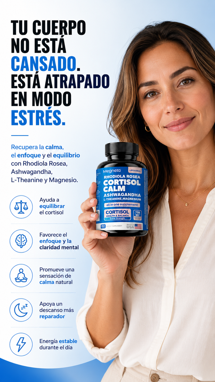CORTISOL CALM – Suplemento para el Estrés, el Sueño y la Energía