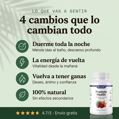 Desinflama la próstata y recupera tu tranquilidad | 90 Capsulas