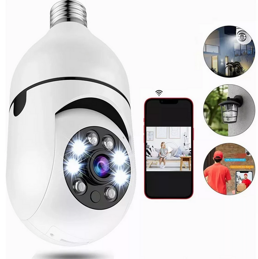 Cámara de Bombillo 360° – Seguridad Inteligente para tu Hogar