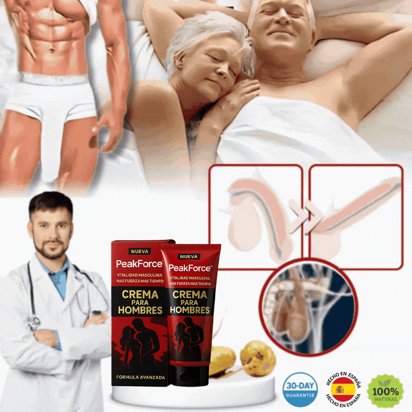 PeakForce Crema para Hombres | Mejora tus ereccíones y deja de ser precoz + FEROMONAS GRATIS