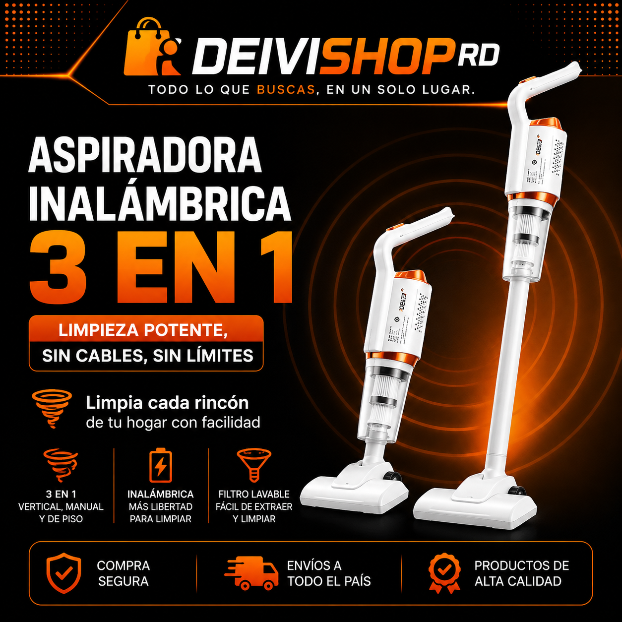 Aspiradora Eléctrica 3 en 1