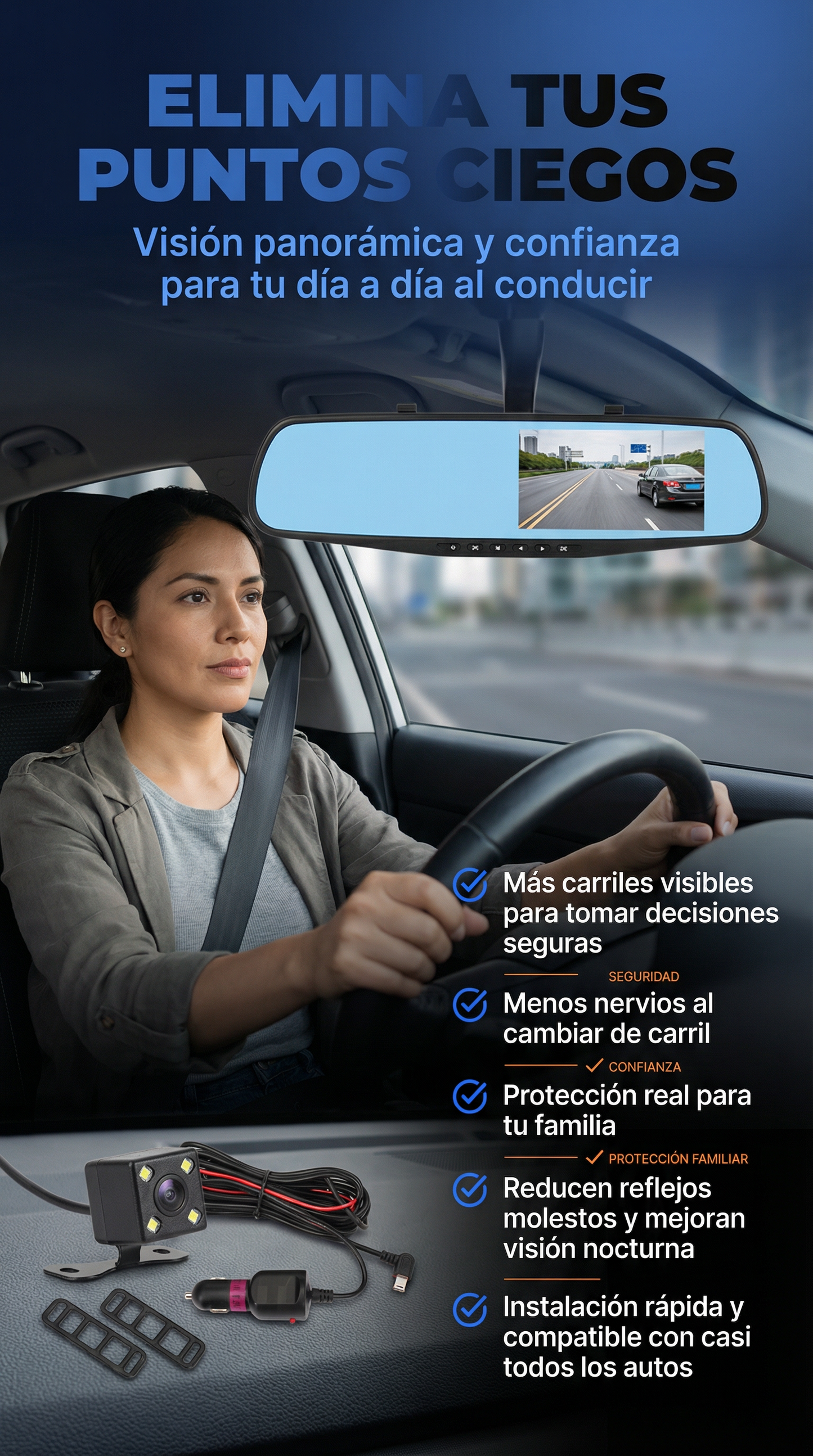 Retrovisor Black Box - Visión Panorámica real que elimina puntos ciegos