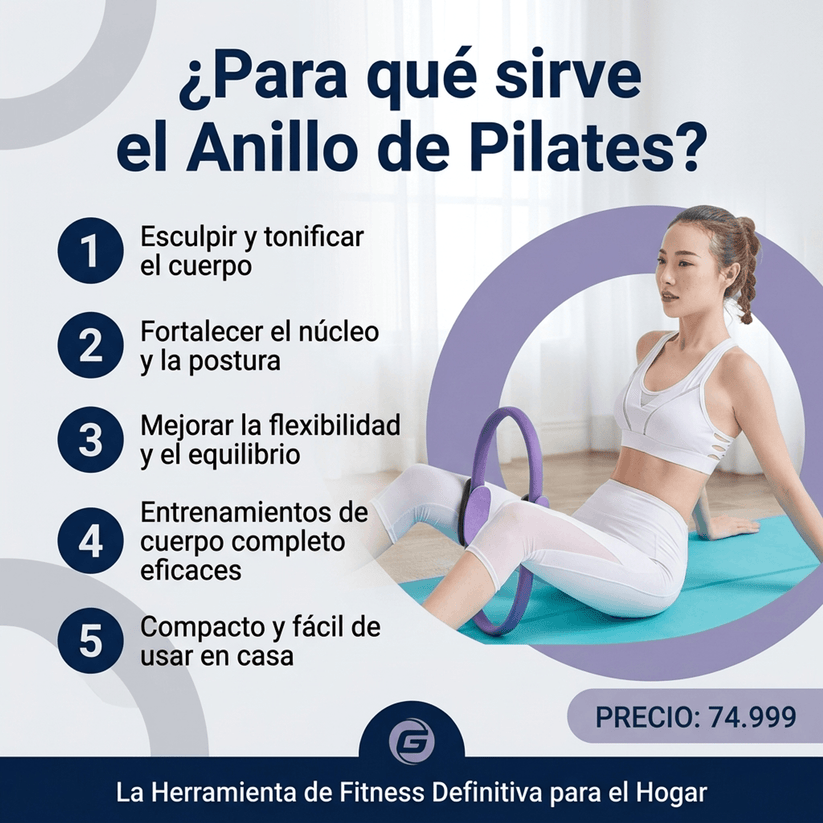 Aro de Pilates para entrenamiento físico: resistencia ajustable, tonifica brazos, piernas y abdomen, perfecto para entrenar en casa